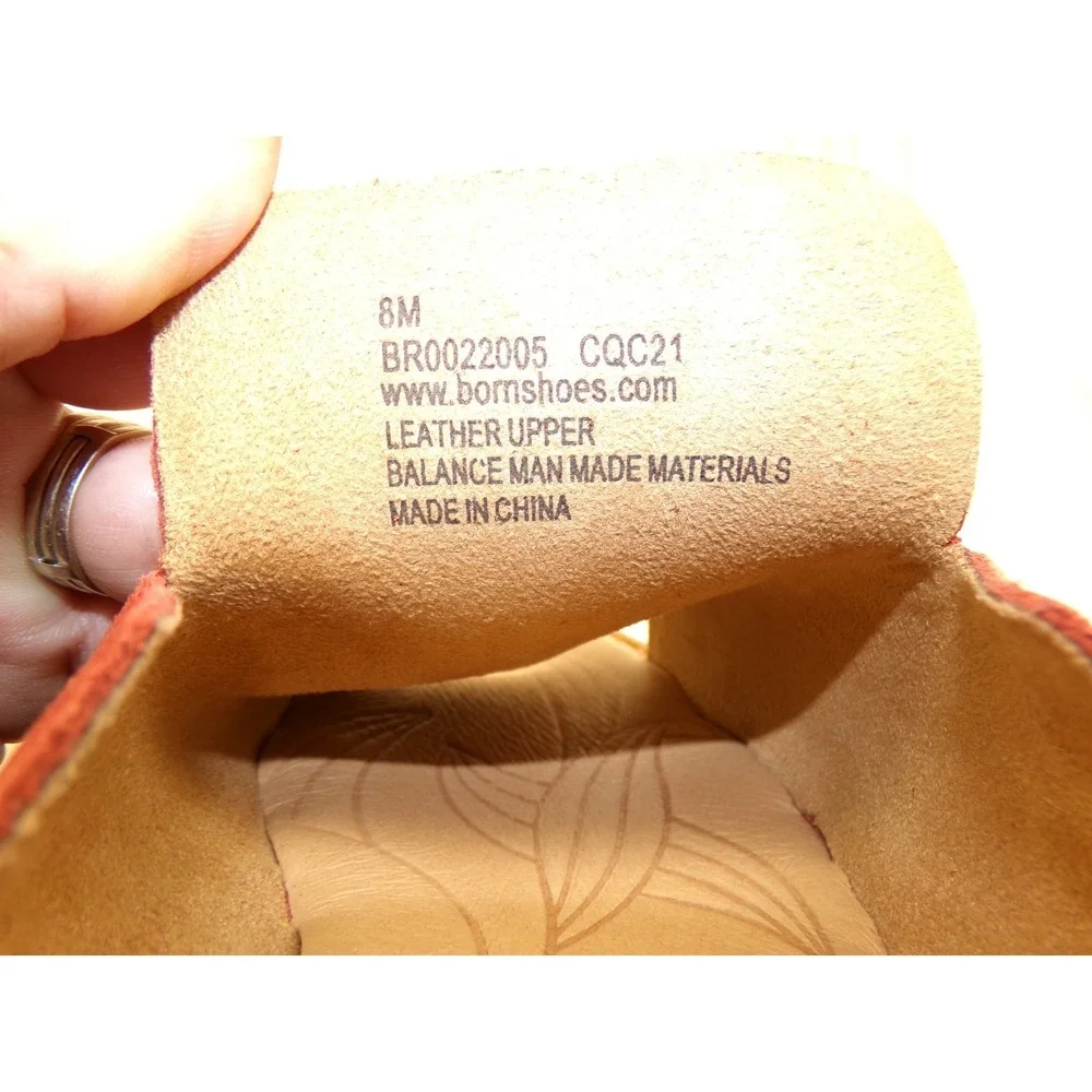 Born Mesilla Slide Sandals Womens Burnt Orange Size 8 M Slip On Leather Suede